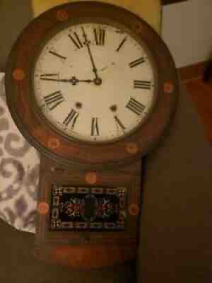 Antique Jerome & Co Schoolhouse Drop Clock