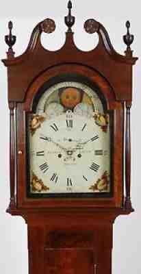 Josiah Smith Reading PA C 1820 Walnut Sheraton 8 day Tall Case Grandfather Clock