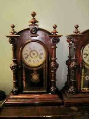 ANTIQUE E. N. WELCH PATTI ROSEWOOD MANTEL CLOCK- A BEAUTY