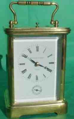 MATHEW NORMAN 1751 SWISS GRANDE CORNICHE STRIKING REPEATER ALARM CARRIAGE CLOCK