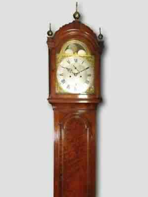 A Superb, Elegant Georgian Longcase with Rare Mahogany Figure. Moon Phase. c1775