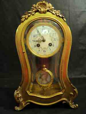 FABULOUS & RARE FRENCH CRYSTAL REGULATOR CLOCK, PORTRAIT PENDULUM, c.1900