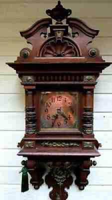 Antique Lenzkirch Open Well Wall Clock