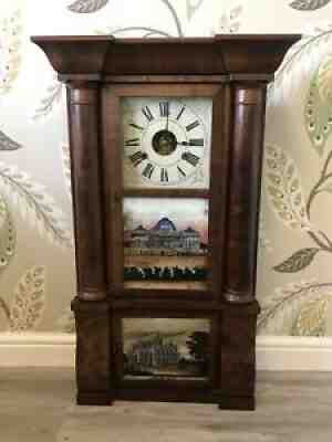 Antique Birge, Peck & Co Triple Decker Clock 1849 - working - see description