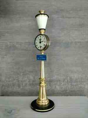 Jaeger LeCoultre Rue de la Paix Lamp Post Desk Clock Alarm Gold - Not Working