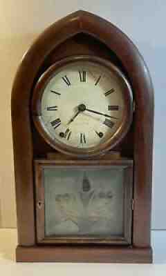 Antique E. C. Brewster Remote Fusee Beehive Frosted Glass 8-Day Clock Runs 1840s