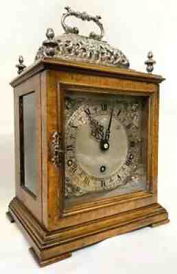 Stunning Burr Walnut Caddy Topped Bracket Clock Westminster Chime Garrards
