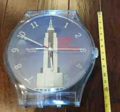 Rare Unused Maxi Swatch Wall clock "Empire State" 1999 New York Complete in box