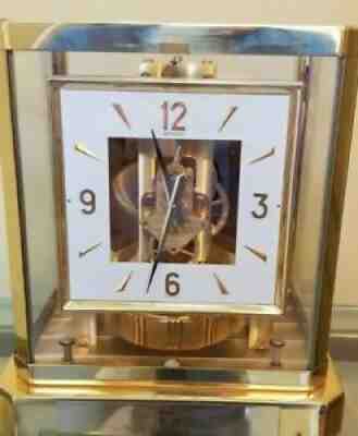 BEAUTIFUL 1975 LECOULTRE ATMOS SQUARE FACE CLOCK 528-8 WORKS PERFECT!