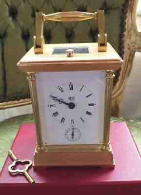 DENT OF LONDON Fine English Carriage Clock, STRIKE/ REPEAT/ALARM, FRENCH 8 DAY.