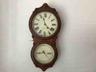 Antique PAT: 1876 Seth Thomas Double Dial Calendar Wall Clock