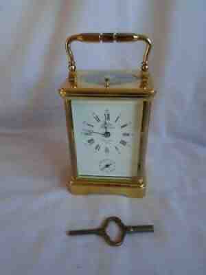 FRENCH L'EPEE REPEATER CARRIAGE / ALARM CLOCK IN GWO + KEY JUST SERVICED