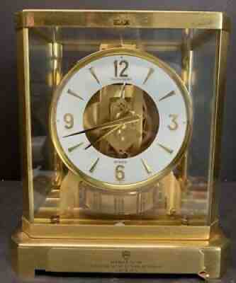 1973 Jaeger LeCoultre 15 Jewels Atmos Yellow Gold Coated Gilt Brass Desk Working