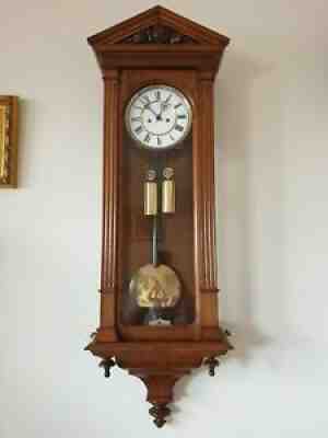Antique Vienna Lenzkirch double weight wall clock