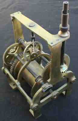 ANTIQUE LIGHTHOUSE CLOCKWORK MECHANISM FOR LAMP ROTATION; MAKER = SAUTTER?