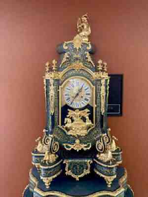 Vintage FHS Italian Clock & Table Gold Plated Cast Brass Germany Italy Ornate