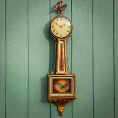 ð??ºð??  c.1825 Willard Presentation Federal Banjo Wall Clock Signed All Original NR