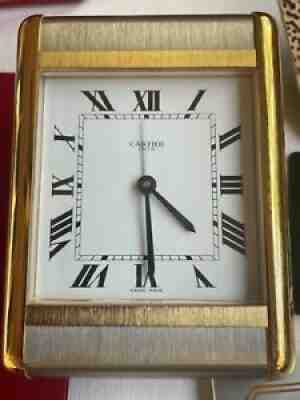 Le must de Cartier Paris Tank Clock two-tone deck watch Quartz Orig box 80350533