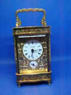Ornate miniature La Vallee carriage clock Matthew Norman movement for repair