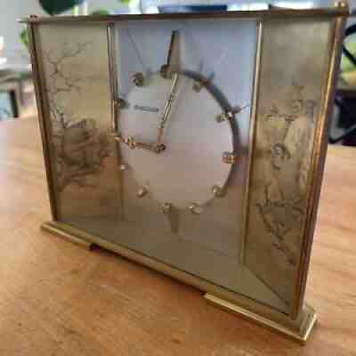 Vintage Mid Century Jaeger LeCoultre Desk Clock Monkey Side Panels (MCM)