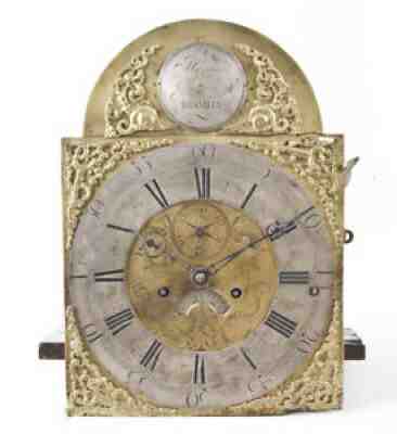 English 8 day 1/4 hour chiming grandfather clock movement @ 1770 Original Good
