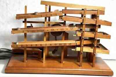 Vintage Original IDLE TYMES Electric Cherry Wood Rolling Ball Clock Pat. 4077198