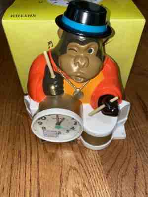 Very Rare-Vintage Rhythm Gorilla Drum Alarm Clock Japan ONE MAN BAND NIB!