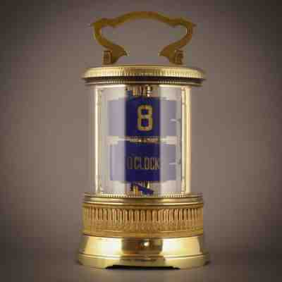â° 1905 ANTIQUE FRENCH CAST BRASS PLATO FLIP MYSTERY 8 DAY DESK CARRIAGE CLOCK