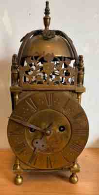 Antique twin fusee lantern clock john saunders Londini 1739