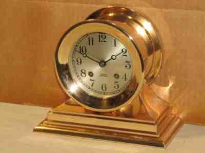 CHELSEA ANTIQUE SHIPS BELL CLOCK~ADMIRAL MODEL~4 1/2 IN DIAL 1936 RESTORED