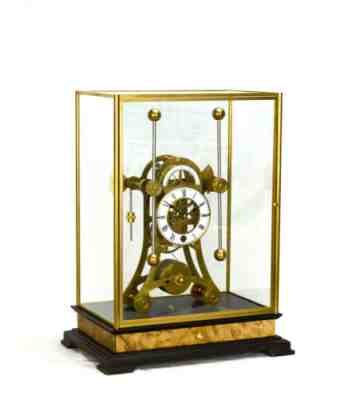 English Style Grasshopper Escapement 8 Day Fusee Double Pendulum Mantel Clock