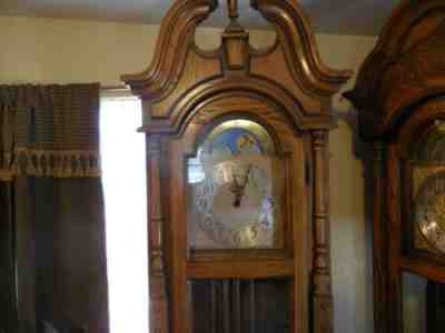 Ridgeway W2188 Chain-Driven Grandfather Clock GW West Germany Black Forest Works