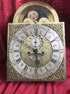 Brass Dial 1/4 Strike Moonphase Clock Movement J Hamilton 13 1/4â? Dial