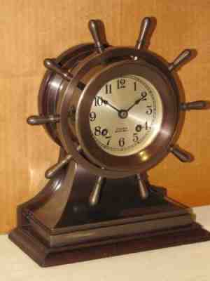 CHELSEA ANTIQUE SHIPS BELL CLOCK~3 3/4" MARINER MODEL~1937~ALL ORIGINAL