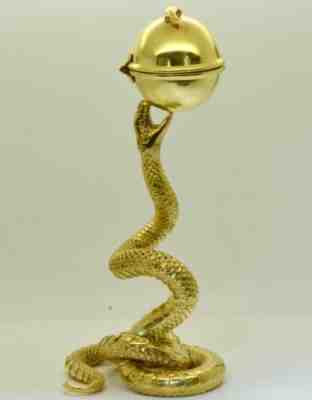 Antique French Rassin a Janze Gilt Bronze Snake Figure Verge Fusee Clock c1800's