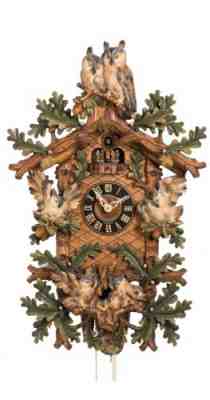 Cuckoo Clock of the year 2019 Owls, birds with nest HO 8639/8Tbu NEW