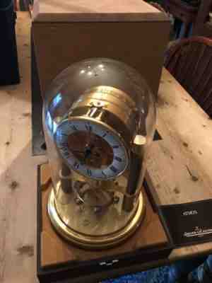Rare Dome Glass Atmos Jaeger Le Coultre 14 jewels Swiss Clock in case