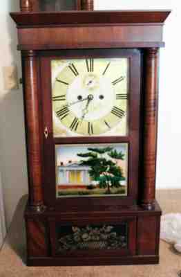 Rare Antique Richard Ward Salem Bridge Shelf Clock, 8-Day, Weight