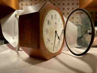 Rare Antique English DOUBLE DIALS Chain Fusee Railroad/Office Clock- Elliott