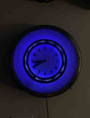 Vintage 18â? Diameter Spinner Dial Deep Ocean Blue Neon Clock