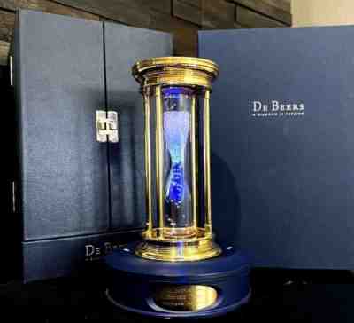 De Beers Diamond Hourglass Timer With 36 carats of Uncut Diamonds. RARE!