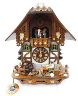 German Black Forest by Schneider Chalet Cuckoo Clock DOGS & SUDS NEW!! #R-5-T