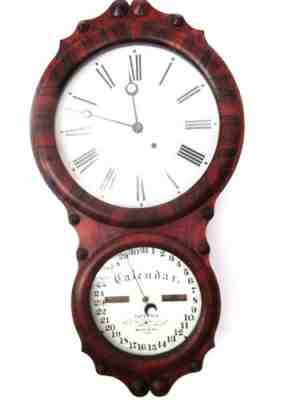 SETH THOMAS OFFICE DOUBLE-DIAL CALENDAR CLOCK No. 4 - Ca. 1868