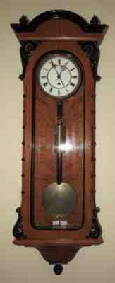 ANTIQUE LENZKIRCH ONE WEIGHT TIME PIECE VIENNA WALL CLOCK 8 DAY