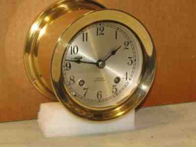 CHELSEA VINTAGE SHIPS BELL CLOCK~3 3/4" DIAL 1972 RESTORED