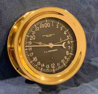 ** Fully Restored** US GOVERNMENT 24hr. Chelsea Ships Clock Serial No. 592134