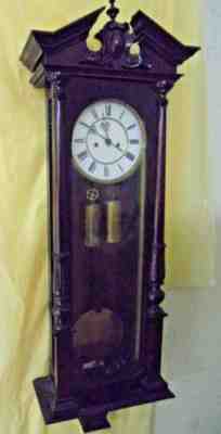Large Signed LENZKIRCH Double Weight Vienna Regulator Wall Clock