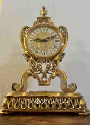 Vintage Bucherer Imhof Swiss Bronze Mantle Clock