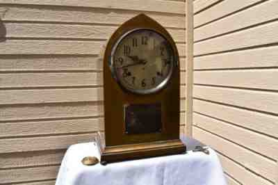RARE 1913 ANTIQUE BRASS SETH THOMAS 5 BELL SONORA CHIME CLOCK