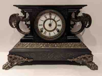 ANSONIA CLOCK COMPANY BELGIUM MANTLE CLOCK - WORKING & STRIKING IN GREAT COND.